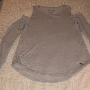 Hollister open shoulder round neck cotton blouse